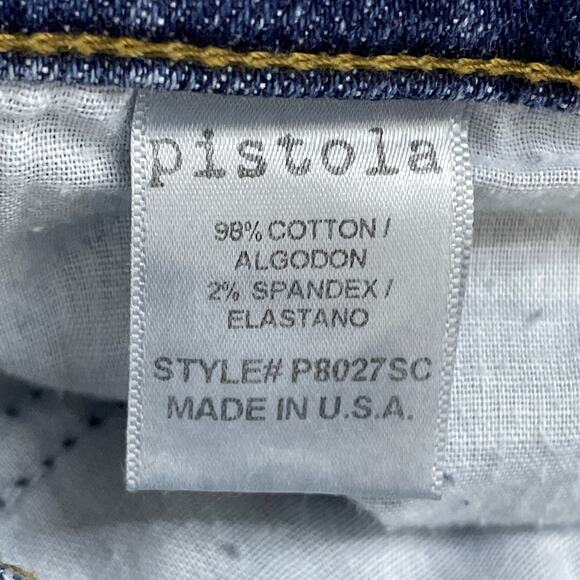 Pistola Distressed High Rise Raw Hem Blue Jeans Size 25 - Picture 8 of 9